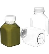 Empty Clear Plastic Juice Bottles with Tamper Evident Caps 8 OZ - Smoothie Bottles Juicing Green