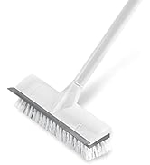 BOOMJOY Floor Scrub Brush with Long Handle -50" Stiff Brush, 2 in 1 Scrape and Brush,Tub and Tile...