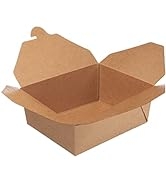 Take Out Food Containers 49 oz Kraft Brown Paper Take Out Boxes Microwaveable Leak Proof Paper