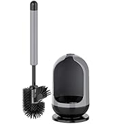 MR.SIGA Toilet Bowl Brush and Holder for Bathroom, Non-Scratch TPR Bristles, Under-Rim Brush Head...