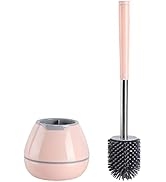 BOOMJOY Toilet Brush and Holder Set, Silicone Bristles Bathroom Cleaning Bowl Brush Kit with Twee...