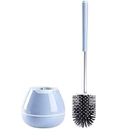 BOOMJOY Toilet Brush with Holder, Silicone Toilet Bowl Cleaner Brush with Tweezers for Bathroom, ...