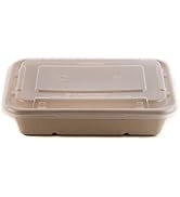 34oz Container trays with Lids - Rectangular Oblong Tree Free Sugarcane Sustainable Microwavable