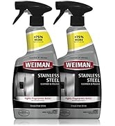 Weiman Stainless Steel Cleaner and Polish - (2 Pack) - Protects Appliances from Fingerprints and ...