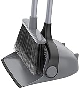 MR.SIGA Broom and Dustpan Set with Long Handle, Upright Broom and Dustpan Combo for Floor Cleanin...