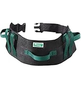 TIDI Posey Transfer Belt, Black with Green Economy Model – Extra-Wide Soft Nylon – Washable Walki...