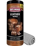 Weiman Leather Cleaner Kit Leather Wipes (30 Count) and Microfiber Cloth - Clean and Condition Ca...