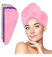 HOMERHYME Hair Towel, 3 Pack Hair Wrap Quick Drying Towels, Highly Absorbent Adjustable Soft Hair...