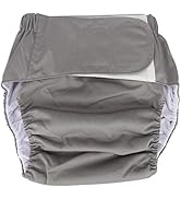 Adult Cloth Diaper, Waterproof & Reusable Elderly Incontinence Protection Nappies Underwear with ...