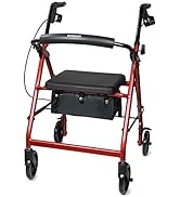 McKesson Rollator Walker with Seat and Wheels, Lightweight, Aluminum, 300 lbs Weight Capacity, Re...