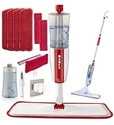 Microfiber Spray Mop for Floor Cleaning, Hardwood Floor Mop with 4 PCS Washable Pads and 2 Glass ...