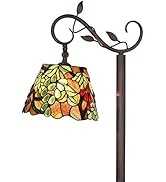 Bieye L10767 Grape Tiffany Style Stained Glass Floor Reading Lamp with Adjustable Light Direction...