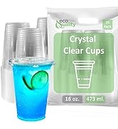 Iced Coffee Go Cups and Lids | Cold Smoothie | Plastic Cups with Lids | 16 oz Cups, 25 Pack | Clear