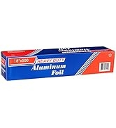 [1 Pack] Heavy Duty Food Service Aluminum Foil Roll (18 inch x 500 FT) with Sturdy Corrugated Cut...