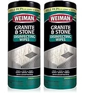 Weiman Granite Disinfectant Wipes - 30 Wipes - 2 Pack - Disinfect Clean and Shine Sealed Granite ...