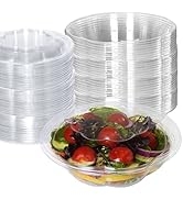 18oz Crystal Clear Disposable Salad Bowls with Lids - Clear Plastic Disposable Salad Containers