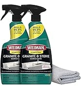 Weiman Disinfectant Granite Daily Clean & Shine (2 Pack with Polishing Cloth) Safely Clean Disinf...