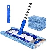 MR.SIGA Professional Microfiber Mop for Hardwood, Laminate, Tile Floor Cleaning, Stainless Steel ...