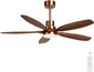 52 inch walnut ceiling fan with red brass downrod