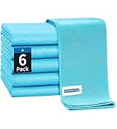 HOMERHYME Microfiber Cloth, 6 Pack Window Cleaning Cloth, Glass Cleaner Cloth Cleaning Wipes, Reu...