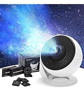 Globe Galaxy Projector Lamp, No Noise Timing Star Sky Projector, 12 Galaxies Film Nebulae 360° Ro...