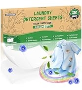 HOMERHYME Laundry Detergent Sheets - Fresh Linen Scent 120 Loads (60 Sheets),Plastic Free,Laundry...