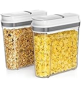 MR.SIGA 2 Pack Airtight Cereal Dispenser Set, Cereal Containers Storage Dispenser, BPA Free, 1.3 ...