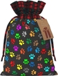 Colorful Dog Paw Print Black