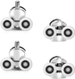 2 Upper Wheels + 2 Lower Wheels -23mm-4Pcs