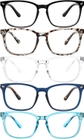 Black and Clear, Grey Tortoise/Havana, Crystal, Transparent Blue, Blue and Havana Brown