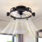 6 lights Small Black Ceiling Fan