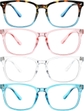 4 Pcak: Transparent Pink, Transparent Clear, Transparent Blue, Brown Havana and Blue