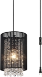 5.9"x8.9"-Black Plug in Hanging Lamp