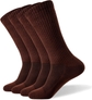 4 Pairs Brown Crew Socks