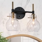 2-Light Modern Black Gold Vanity Lights