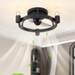 3 lights Small Black Ceiling Fan