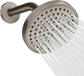 2. Elegant Brushed Nickel Shower Head + 6 Inch Shower Arm