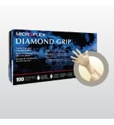 Microflex Diamond Grip MF-300 Disposable Latex Gloves for Automotive, Machinery Industries - Smal...